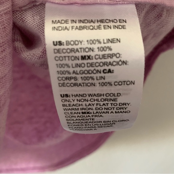 Chicos Embroidered Linen Lilac Top - Picture 7 of 10